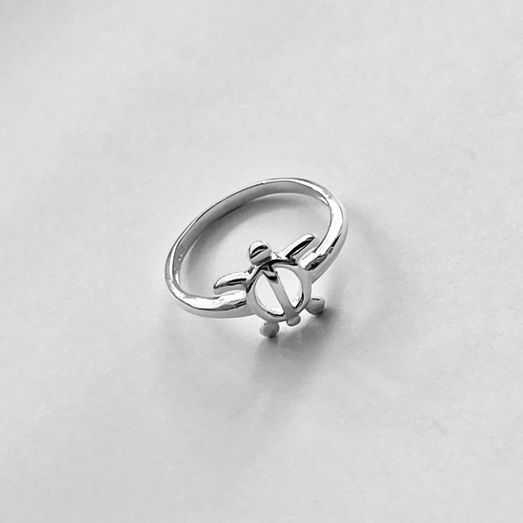 Sterling Silver High Polish Open Turtle Ring, Silver Rings, Ocean Animal Ring - Picture 5 of 13